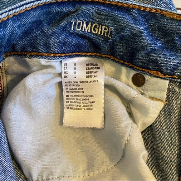 American Eagle Outfitters Tomgirl Ripped Jeans size 0 - Picture 14 of 14